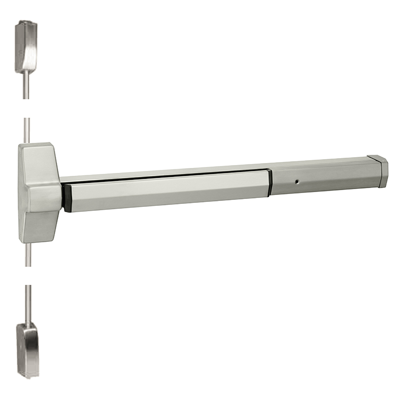 Accentra 7110F Fire-Rated SVR Exit Device 36"x84" US32D Grade 1 | Surface Vertical Rod Panic Bar