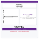 Accentra 6170FED Fire-Rated SVR Exit Device | Grade 1 | 36"x84" | 630 Satin Stainless Steel