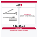 Corbin Russwin DC6210-A1 Multi-Size Friction Hold Open Door Closer, Heavy Duty Commercial ANSI 1–6