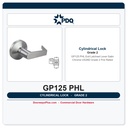 PDQ GP125 PHL Exit Latchset Lever Satin Chrome US26D | Grade 2 Fire Rated