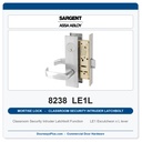 Sargent 8238 LE1L Classroom Security Mortise Lockset – LA Keyway