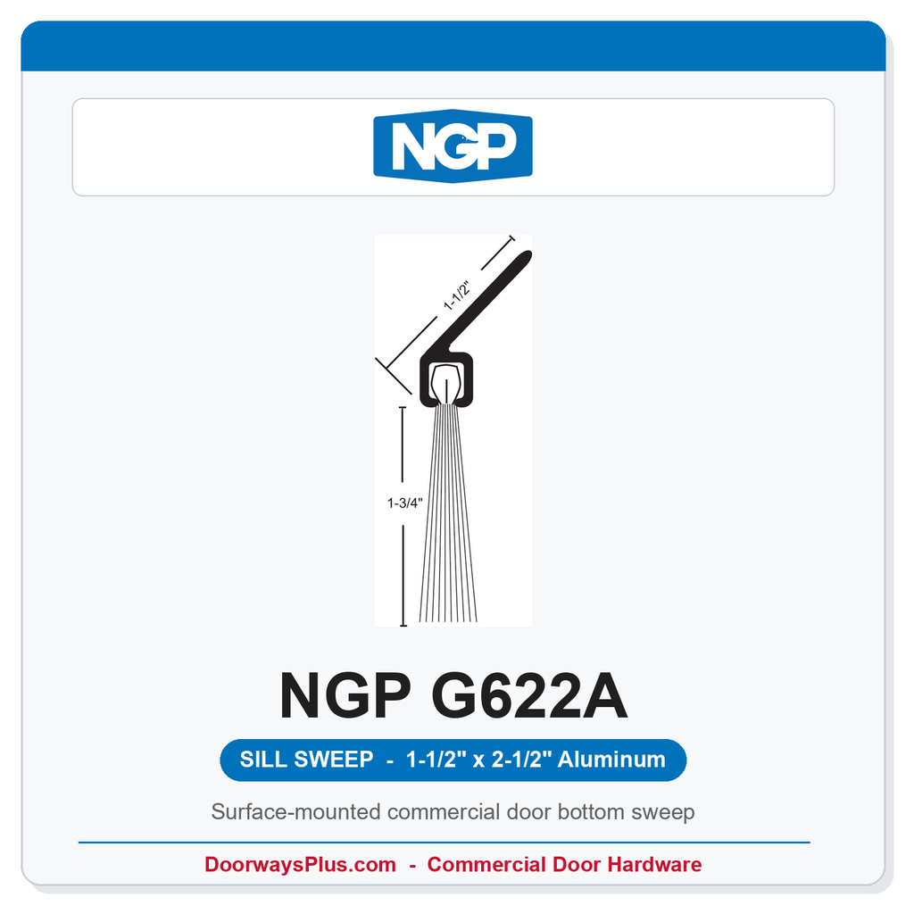 NGP G622A Angled Nylon Brush Sill Sweep – Anodized Aluminum