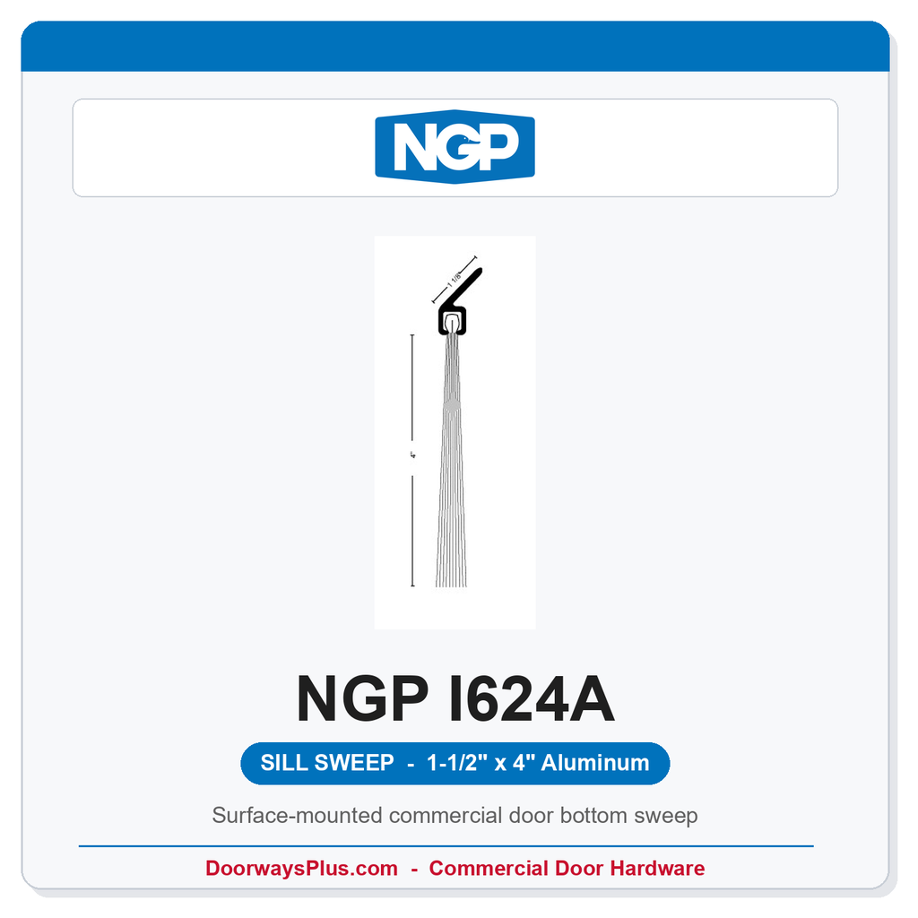 NGP I624A Angled Nylon Brush Sill Sweep – Aluminum | National Guard Products