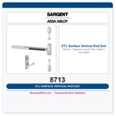 Sargent 8713 ETL Surface Vertical Rod Exit Device – Classroom Lever Trim, Grade 1 Fire Rated