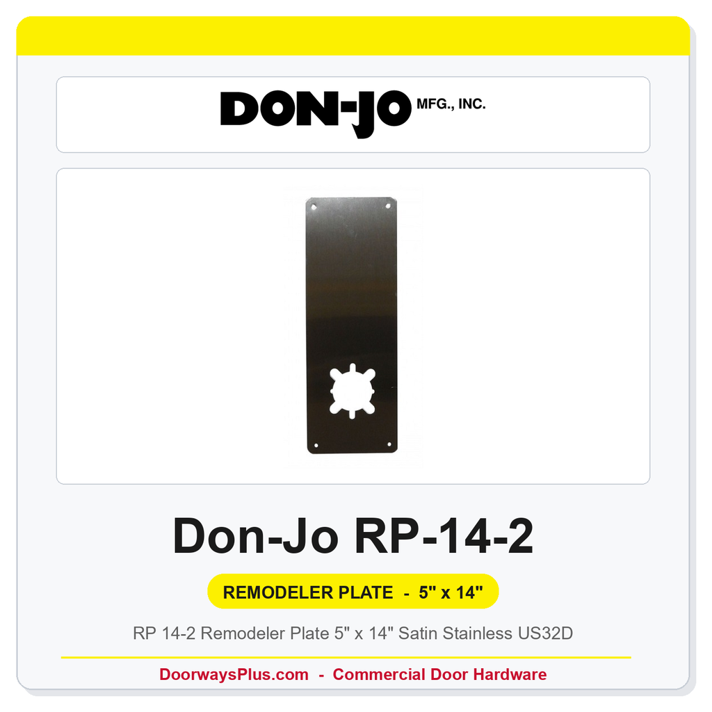 Don-Jo RP 14-2 Remodeler Plate 5" x 14" Satin Stainless US32D