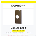 Don-Jo EM-4 Scar Plate US32D | 9" x 4-1/4" | 2-3/4" B.S. Satin Stainless