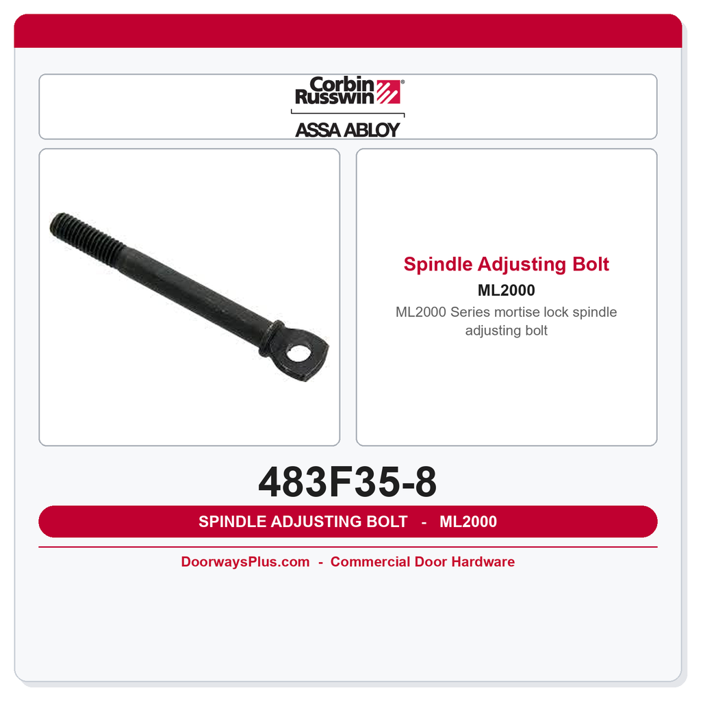 Corbin Russwin 483F35-8 Spindle Adjusting Bolt | ML2000 Mortise Lock Part