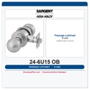 Sargent 24-6U15 OB Passage Knob Latchset | US26D Satin Chrome (626)