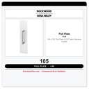 Rockwood 105 x 70C Pull Plate | 4"x16" Satin Stainless US32D