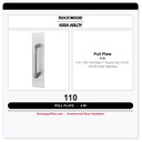 Rockwood 110 x 70C Pull Plate | 1" Round Pull, 4"x16", US32D Satin Stainless