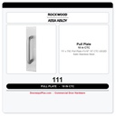 Rockwood 111 x 70C Pull Plate | 4"x16" | 10" CTC | US32D Satin Stainless Steel