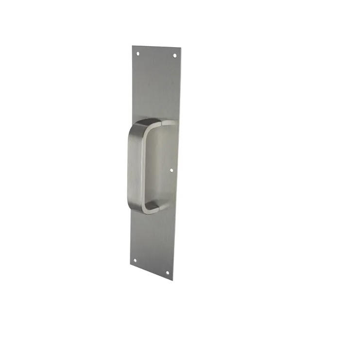 Rockwood 122 x 70C Pull Plate | 4"x16" | 3/8"x1-1/4" Flat Bar | US32D Satin Stainless