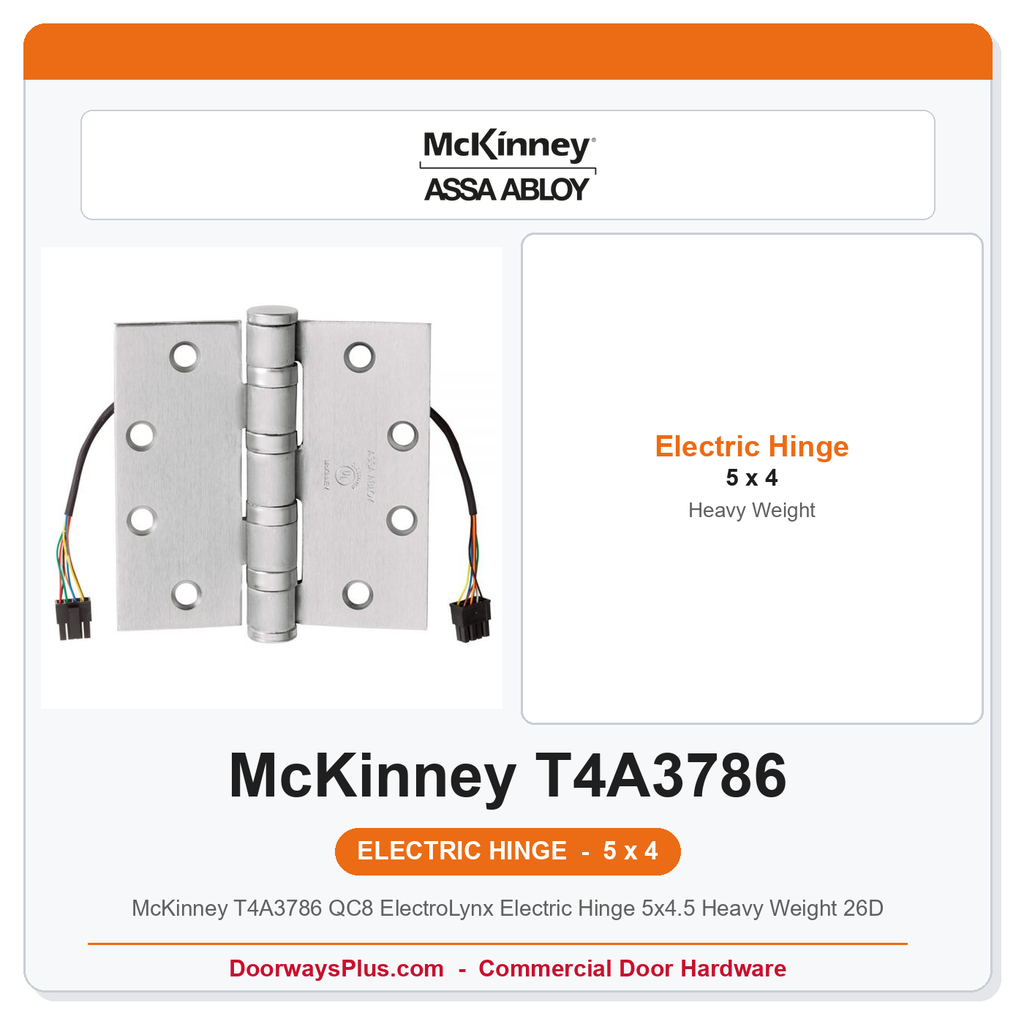 McKinney T4A3786 QC8 ElectroLynx Electric Hinge 5x4.5 Heavy Weight 26D
