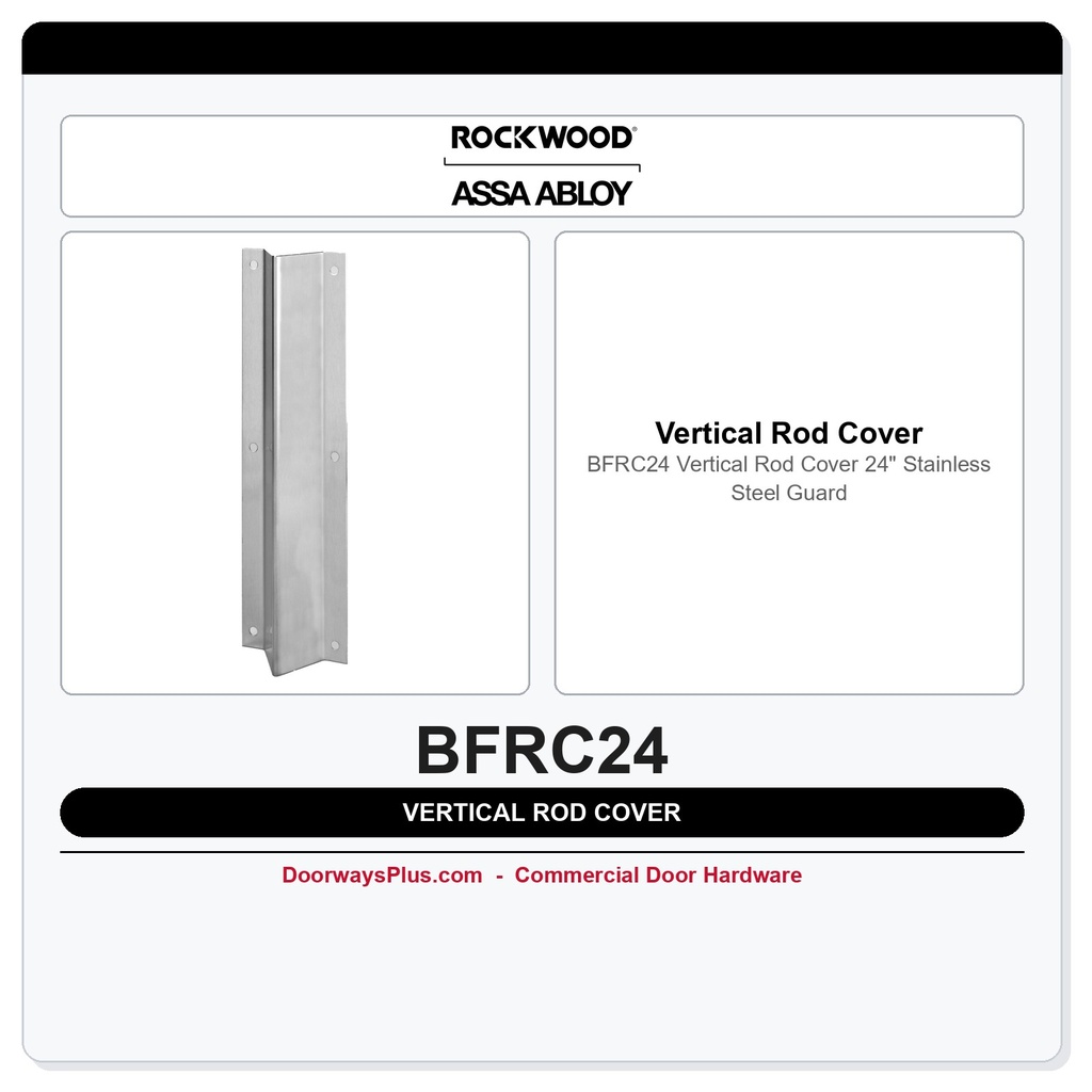 Rockwood BFRC24 Vertical Rod Cover | 24" Stainless Steel Guard