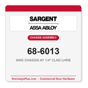 Sargent 68-6013 8400 CHASSIS AY 1/4" CLAD LHRB