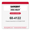 Sargent 68-4122 Chassis Assembly AL-8762&63 RHR