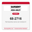 Sargent 68-2716 Rail Assembly narrow cam lockdown E