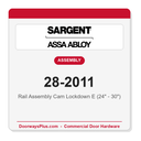Sargent 28-2011 Rail Assembly Cam Lockdown E (24" - 30")