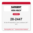 Sargent 28-2447 30 Ser Rl Assembly F Cam Lockdown (30" - 36")