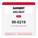 Sargent 99-0219 Front RHR flat 963, 928