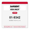 Sargent 01-9342 SCREW 10-24 X 2 1/2 - Pack of 10