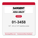 Sargent 01-3458 1/4" - 20 x 2-1/4" machine screw - Pack of 5