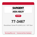 Sargent 77-3467 Escutcheon Screw Pk LE/KE (2,4) 1 3/8" Door