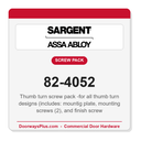 Sargent 82-4052 Thumb turn screw pack -for all thumb turn designs (includes: mountig plate, mounting screws (2), and finish screw