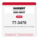 Sargent 77-3470 Escutcheon Screw Pk LE/KE (2,4) 2 1/4" Door