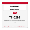 Sargent 78-0292 Retaining Nut only (for WT and Rose trim only)