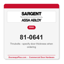 Sargent 81-0641 Thrubolts - specify door thickness when ordering