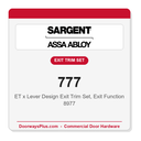 Sargent 777 ET x Lever Design Exit Trim Set, Exit Function 8977