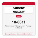Sargent 10-0611 7-Line Coastal Y Design Lever - Passage - Left Hand