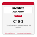 Sargent C10-3 7-Line Emergency Release Cylinder (65 function)