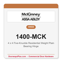 McKinney 1400-MCK 4x4 Five-Knuckle Full Mortise Plain Bearing Butt Hinge — Residential Weight