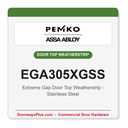 Pemko EGA305XGSS Extreme Gap Door Top Weatherstrip - Stainless Steel