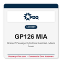 PDQ GP126 MIA Grade 2 Passage Latchset | ANSI F75 | UL 10C Fire Rated