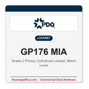 PDQ GP176 MIA Privacy Cylindrical Latchset – Grade 2, ANSI F76, UL Listed