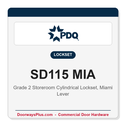 PDQ SD115 MIA Grade 2 Storeroom Cylindrical Lever Lockset | ANSI F86