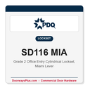 PDQ SD116 MIA Grade 2 Office Entry Cylindrical Lever Lockset | ANSI F109