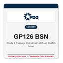 PDQ GP126 BSN Grade 2 Passage Latchset | ANSI F75 | UL 10C Fire Rated