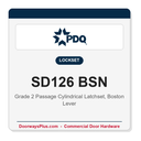 PDQ SD126 BSN Grade 2 Passage Lever Latchset | ANSI F75 Commercial Cylindrical