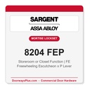 Sargent 8204 FEP Trim Storeroom or Closet Mortise Lockset | LA Keyway, Grade 1 Commercial