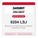 Sargent 8204 LSJ Trim Storeroom or Closet Mortise Lockset | LA Keyway, Grade 1 Commercial