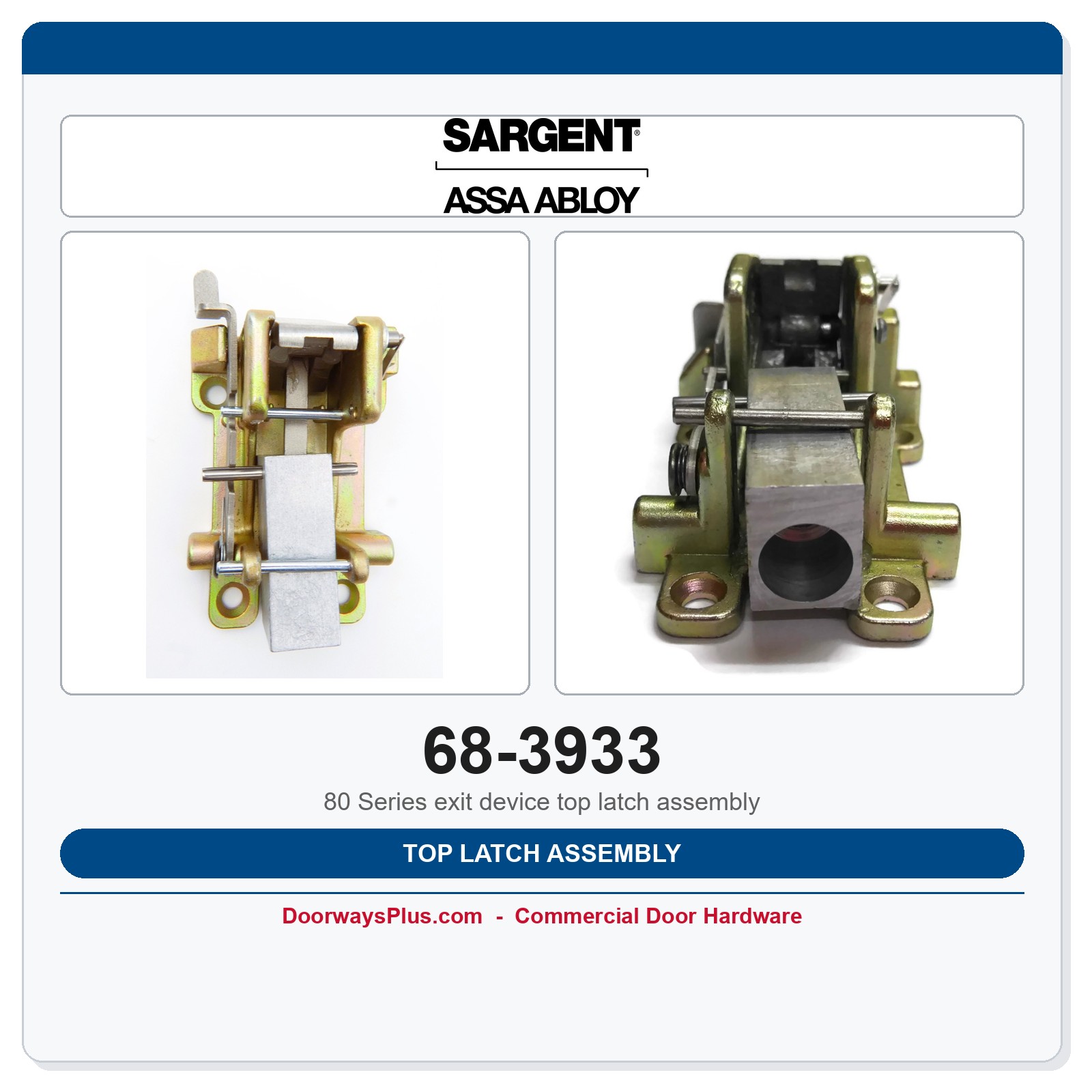 ロレッタ6751 Sargent 68-3933 Top Latch | 8700 SVR Exit Device Part