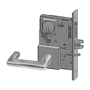 PDQ MR181 LJSR Square Rose Mortise Lockset -- Office Function, Grade 1, US32D Satin Stainless