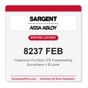 Sargent 8237 FEB Trim Classroom Mortise Lockset | LA Keyway, Grade 1 Commercial