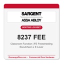Sargent 8237 FEE Trim Classroom Mortise Lockset | LA Keyway, Grade 1 Commercial
