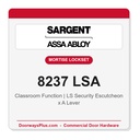 Sargent 8237 LSA Trim Classroom Mortise Lockset | LA Keyway, Grade 1 Commercial