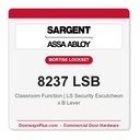 Sargent 8237 LSB Trim Classroom Mortise Lockset | LA Keyway, Grade 1 Commercial